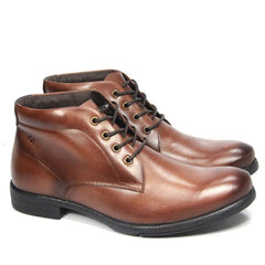 BOTA MASCULINA DE AMARRAR GUA9325 EM COURO PINHÃO/CAFÉ FUMEX ALTO BRILHO - Império  Calçados