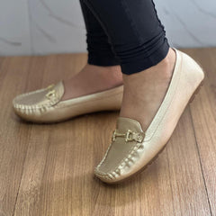 Mocassim Feminino Dourado Modare