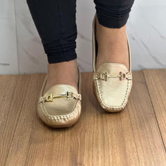 Mocassim Feminino Dourado Modare